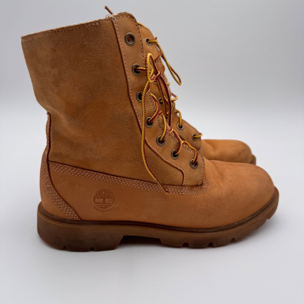 Timberland Waterproof Wheat Nubuck Suede Faux Fur Lined Lace Up Boots Womens 8 - Picture 2 of 16